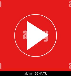 Red color play icon vector illustration Stock Vector