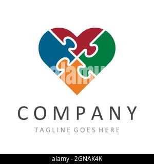 Puzzle logo. Abstract Symbol Icon. EPS 10 vector, grouped for easy editing. Stock Vector