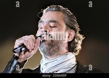 Napoli Italy 2002-05-28 :  Andrea Bocelli in concert during the musical event 'Festivalbar 2002” Stock Photo