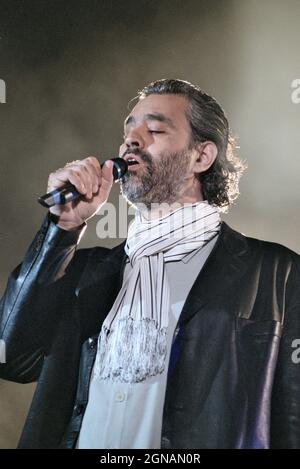 Napoli Italy 2002-05-28 :  Andrea Bocelli in concert during the musical event 'Festivalbar 2002” Stock Photo