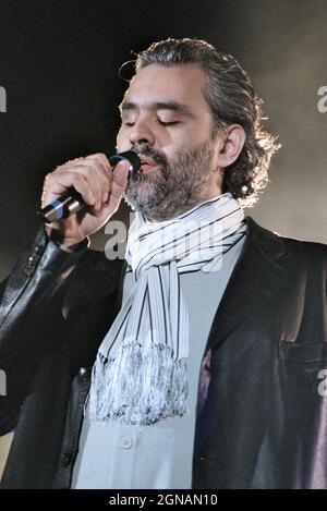 Napoli Italy 2002-05-28 :  Andrea Bocelli in concert during the musical event 'Festivalbar 2002” Stock Photo