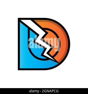 D letter electric logo template vector icon design Stock Photo