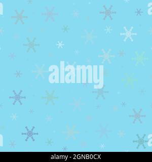 seamless pattern background from snowflakes on the blue. Stock Photo