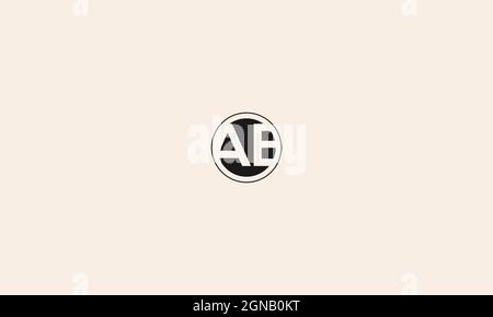 letters ab logo design with negative space effect Stock Vector