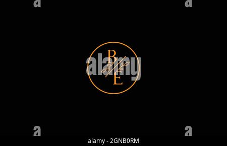 LETTER B OR BE LOGO DESIGN WITH LINE ART FOR ILLUSTRATION USE Stock Vector