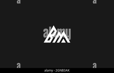 LETTERS BM OR MB LOGO DESIGN WITH NEGATIVE SPACE EFFECT Stock Vector