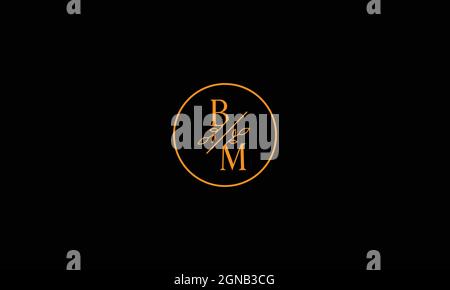 LETTERS BM OR MB LOGO DESIGN WITH FLOWER ICON Stock Vector