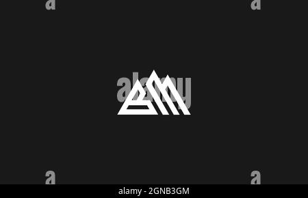 LETTERS BM OR MB LOGO DESIGN WITH NEGATIVE SPACE EFFECT Stock Vector