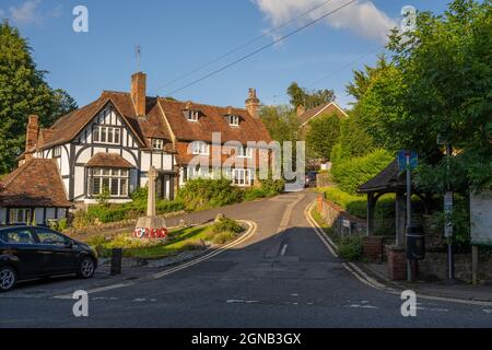 The cross in Ightham Village Kent. Stock Photo