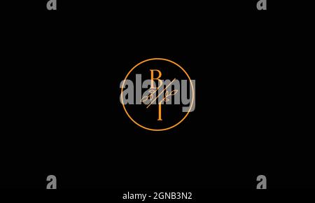 LETTERS BI LOGO DESIGN WITH FLOWERS FOR ILLUSTRATION USE Stock Vector