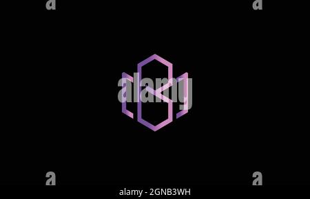 LETTERS BM OR MB LOGO DESIGN WITH NEGATIVE SPACE EFFECT Stock Vector