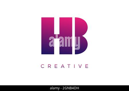 hb and bh Combination letter creative color alphabet company logo vector icon design Stock Vector