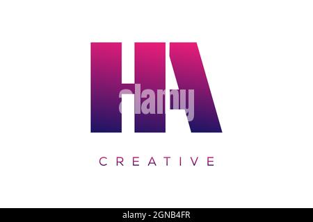HA and AH Combination letter creative color alphabet company logo vector icon design Stock Vector