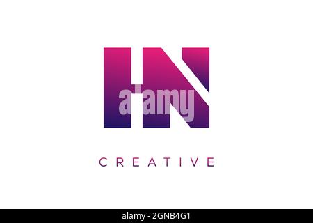 HN and NH Combination letter creative color alphabet company logo vector icon design Stock Vector