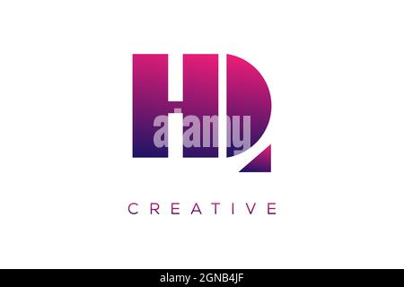 hq and qh Combination letter creative color alphabet company logo vector icon design Stock Vector