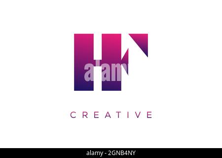 HF and FH Combination letter creative color alphabet company logo vector icon design Stock Vector