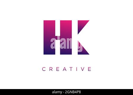 Initials Hk and kh Combination letter creative color alphabet company logo vector icon design Stock Vector