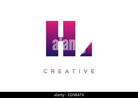 Initials HL and LH Combination letter creative color alphabet company logo vector icon design Stock Vector