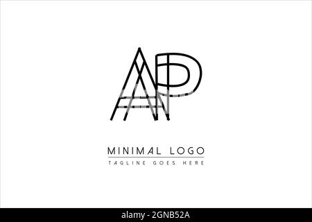 Initial ap, pa, a, p Logo Design Creative Modern Letters icon vector Illustration Stock Vector