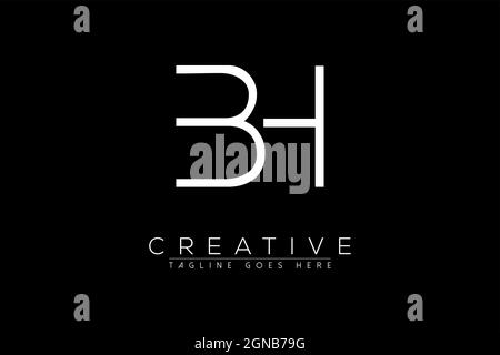 Letter bh, hb, b, h, Abstract initial monogram letter alphabet logo design Stock Vector