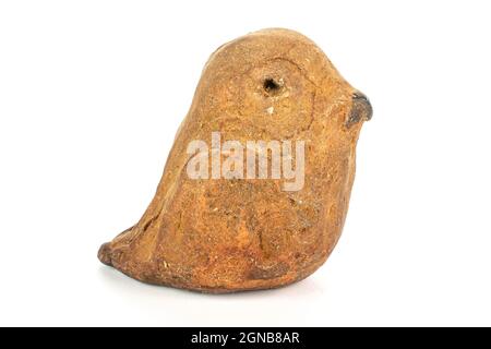 Ceramic bird isolated on white background Stock Photo