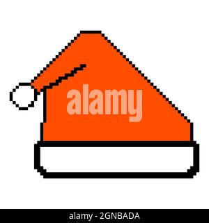 Meme Santa Claus hat bully, funny red Santa hat pixelart Stock Vector