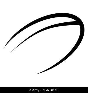 Logo icon flying rugby ball simple contours Stock Vector