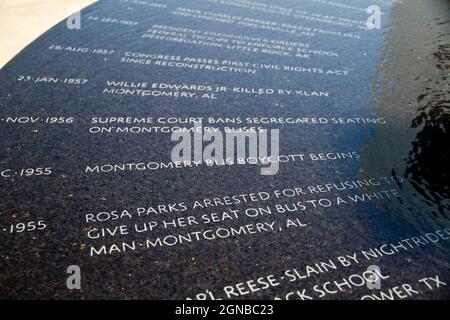 The civil rights museum. Fountain by Maya Lin, Montgomery, AL, USA Stock Photo