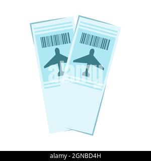 Two airplane tickets icon. White background with shadow design. Vector ...
