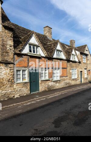 Picturesque old cottages in East Street, Lacock village, Wiltshire, England, UK