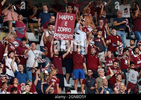 Turin, Italy. 23rd Sep, 2021. Torino FC supporters during Torino FC vs SS Lazio, Italian football Serie A match in Turin, Italy, September 23 2021 Credit: Independent Photo Agency/Alamy Live News Stock Photo