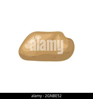 one potato isolated on white background. vector illustration. Healthy food and vitamin. Vegetarian food. Stock Vector