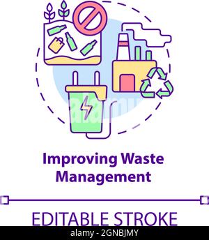 Improving waste management concept icon Stock Vector