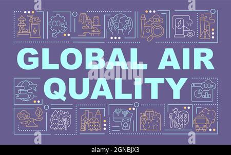 Global air quality word concepts banner Stock Vector