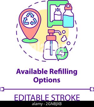 Available refilling options concept icon Stock Vector