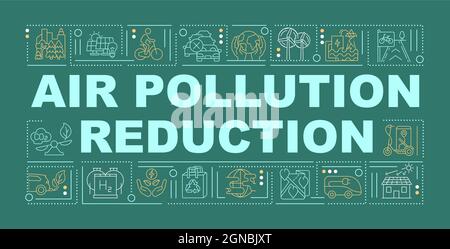 Air pollution reduction word concepts banner Stock Vector