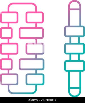 Massage roller sticks gradient linear vector icon Stock Vector