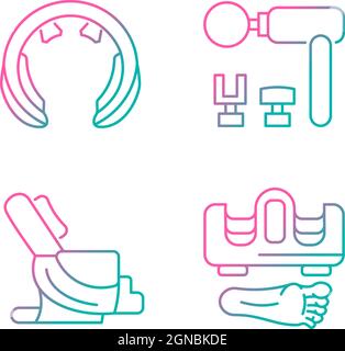 Vibrating massagers gradient linear vector icons set Stock Vector