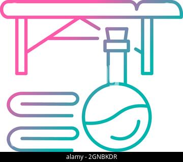 Massage table gradient linear vector icon Stock Vector