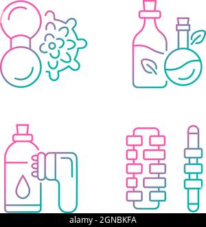 Hand massagers gradient linear vector icons set Stock Vector