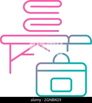Portable massage table gradient linear vector icon Stock Vector