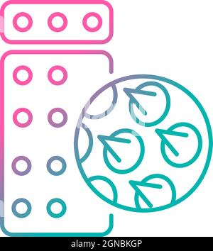 Acupressure massage mat and pillow gradient linear vector icon Stock Vector