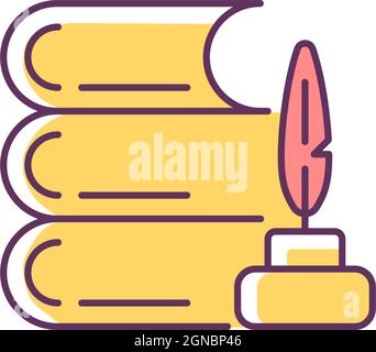 Literature RGB color icon Stock Vector