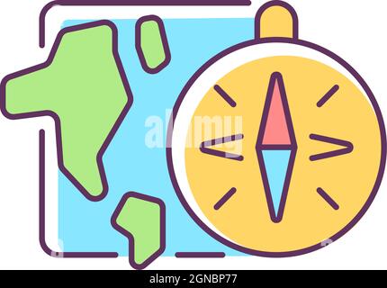 Geography RGB color icon Stock Vector