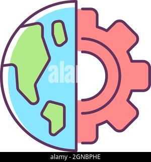 earth gear research color icon vector illustration Stock Vector Image ...