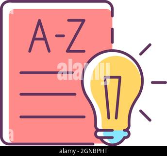 Language Arts RGB color icon Stock Vector