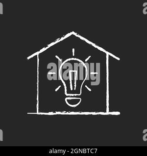 Lighting chalk white icon on dark background Stock Vector