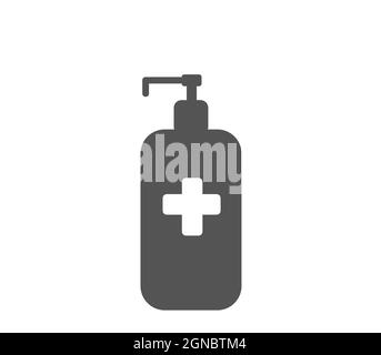 sanitizer bottle icon vector, antiseptic bottle design Stock Vector