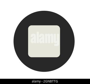 music stop button, stop button vector sign Stock Vector