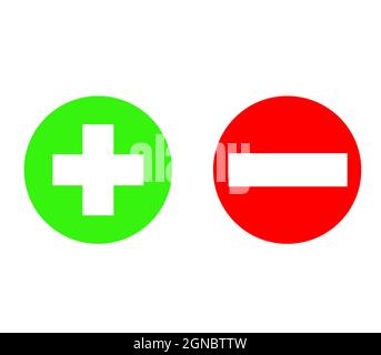 set of plus minus icon, math symbol Stock Vector